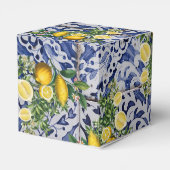Mittelmeerlemonen Portugiesische Tiles Wedding Geschenkschachtel (Rückseite)