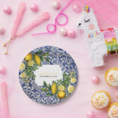 Mittelmeerlemonen Portugiesische Tiles Wedding Pappteller (Party)