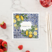 Mittelmeerlemonen Portugiesische Tiles Wedding Serviette (Beispiel)