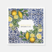 Mittelmeerlemonen Portugiesische Tiles Wedding Serviette (Vorderseite)