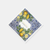 Mittelmeerlemonen Portugiesische Tiles Wedding Serviette (Ecke)