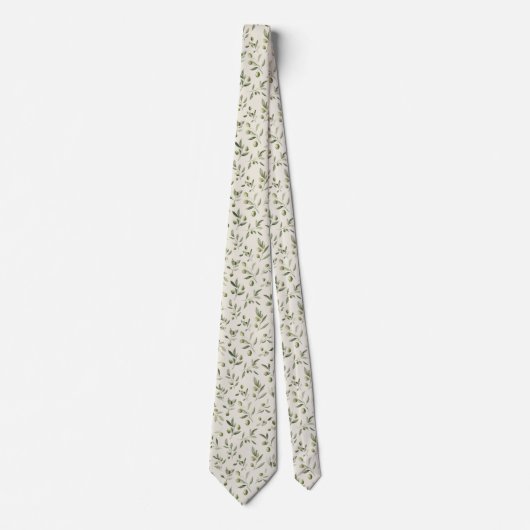 Mittelmeermuster der Olivenzweige Krawatte (Vorderseite)