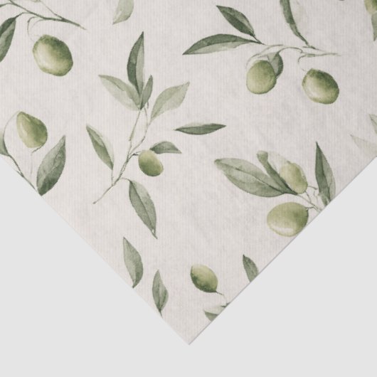 Mittelmeermuster der Olivenzweige Seidenpapier (Ausschnitt)