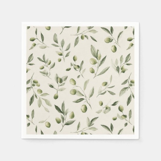 Mittelmeermuster der Olivenzweige Serviette (Vorderseite)