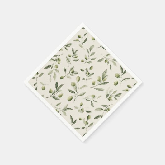 Mittelmeermuster der Olivenzweige Serviette (Ecke)