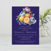 Mittelmeerpartnerin Citrus Bouquet Einladung (Stehend Vorderseite)