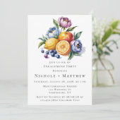 Mittelmeerpartnerin Citrus Bouquet Einladung (Stehend Vorderseite)