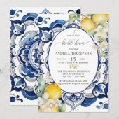 Mittelmeerraum | Citrus Lemon | BRAUTPARTY Einladung (Vorne/Hinten)