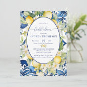 Mittelmeerraum | Citrus Lemon | BRAUTPARTY Einladung (Stehend Vorderseite)