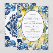 Mittelmeerraum | Citrus Lemon | BRAUTPARTY Einladung (Vorne/Hinten)