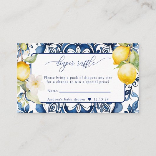 Mittelmeerraum | Citrus Lemon | Windelrumpf Begleitkarte (Vorderseite)