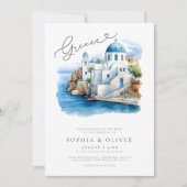 Mittelmeerraum - Griechenland-Hochzeit in Urlaubso Einladung (Vorderseite)