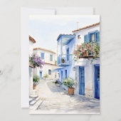 Mittelmeerraum - Griechenland-Hochzeit in Urlaubso Einladung (Rückseite)