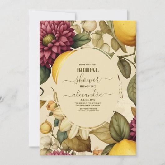 Mittelmeerraum Italien Positano Lemon Brautparty Einladung (Vorderseite)