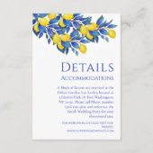 Mittelmeerraum - Zitronen - Hochzeiten - Begleitkarte (Rückseite)