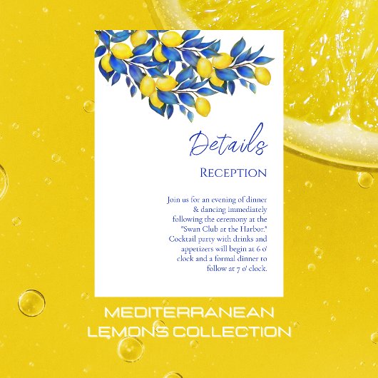 Mittelmeerraum - Zitronen - Hochzeiten - Begleitkarte