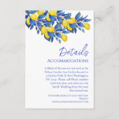 Mittelmeerraum - Zitronen - Hochzeiten - Begleitkarte (Rückseite)