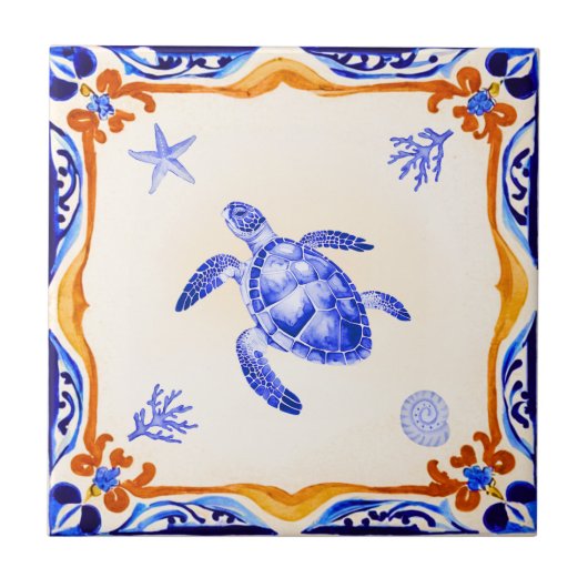 Mittelmeerschildkröte Fliese (Vorderseite)