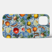 Mittelmeersommerfrucht und blaues weißes Mosaik Case-Mate iPhone Hülle (Rückseite (Horizontal))
