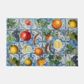 Mittelmeersommerfrucht und blaues weißes Mosaik Fußmatte (Vorderseite)
