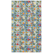 Mittelmeersommerfrucht und blaues weißes Mosaik Tischdecke (Vorderseite)