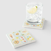 Mittelmeersommervibes Steinuntersetzer (Seitenansicht)