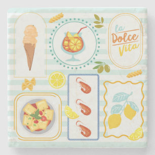 Mittelmeersommervibes Steinuntersetzer