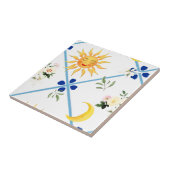 Mittelmeersonne, Blume, Halbmond, Fliese (Seite)