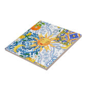 Mittelmeersonne, Blume, Zitrone, Halbmond, Fliese (Seite)