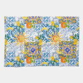 Mittelmeersonne, Blume, Zitrone, Halbmond, Geschirrtuch (Horizontal)