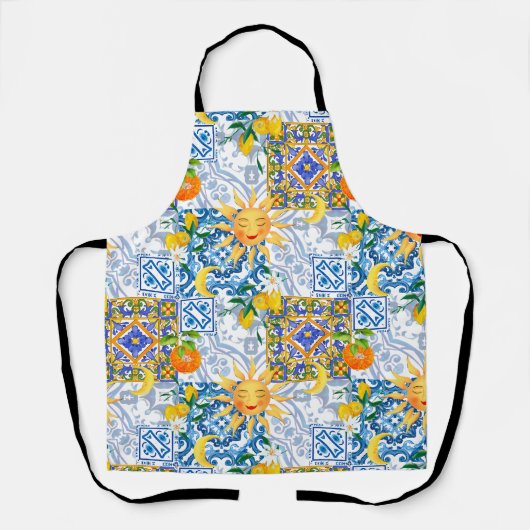 Mittelmeersonne, Blume, Zitrone, Halbmond, Schürze (Vorderseite)