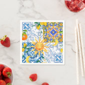 Mittelmeersonne, Blume, Zitrone, Halbmond, Serviette (Beispiel)