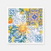 Mittelmeersonne, Blume, Zitrone, Halbmond, Serviette (Vorderseite)