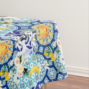 Mittelmeersonne, Blume, Zitrone, Halbmond, Tischdecke