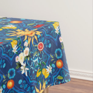 Mittelmeersonne, Früchte, Sommer, Zitronenkunst, Tischdecke