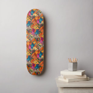 Mittelmeerstraßen — Farbige Häuser Muster Skateboard