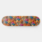 Mittelmeerstraßen — Farbige Häuser Muster Skateboard (Horizontal)