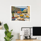 Mittelmeertafel-Leinwand, Küsten-Dining Poster (Heimbüro)