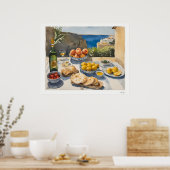 Mittelmeertafel-Leinwand, Küsten-Dining Poster (Küche)