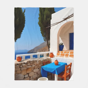 Mittelmeerterrasse Fleecedecke