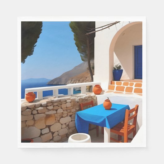 Mittelmeerterrasse Serviette (Vorderseite)