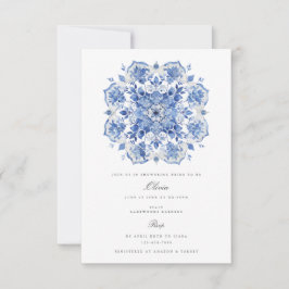 Mittelmeerwasserfarbe Brautdusche Einladung