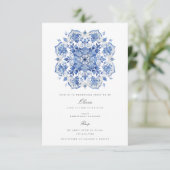 Mittelmeerwasserfarbe Brautdusche Einladung (Stehend Vorderseite)