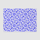 Mittelmeerzwei Ton-blaues geometrisches Muster Seidenpapier (Vorderseite)