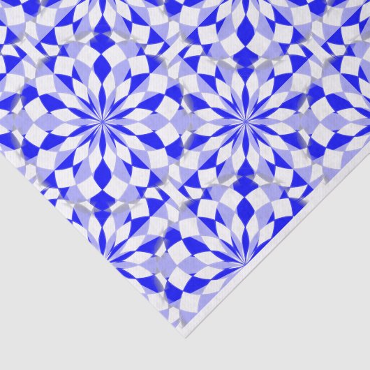 Mittelmeerzwei Ton-blaues geometrisches Muster Seidenpapier (Ausschnitt)