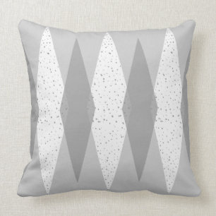 Mittelmodern graue Argyle-Wurfkissen Kissen