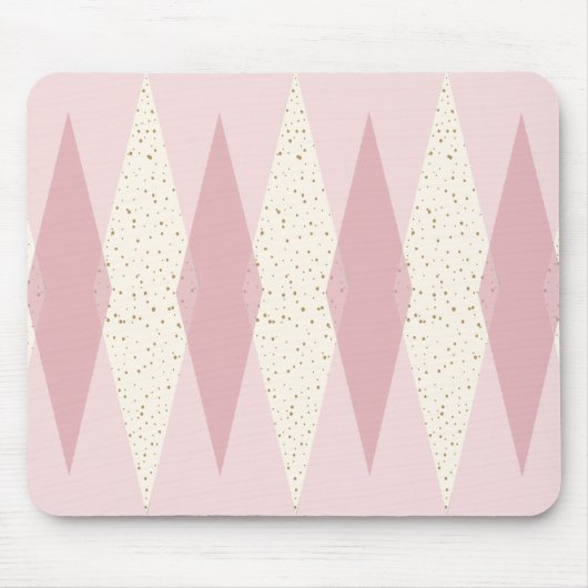 Mittelmodern-Rosa-Argyle-Mauspad Mousepad (Vorne)