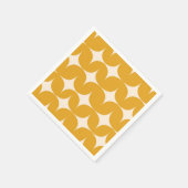 Mittelmoderne Beige Sternenexplosionen auf Orange Serviette (Ecke)