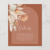 Mittelmoderne bohemianische Terrakotta Hochzeit ei Flyer (Hinten)