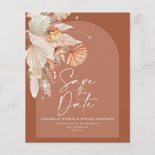 Mittelmoderne bohemianische Terrakotta Hochzeit ei Flyer (Vorne)